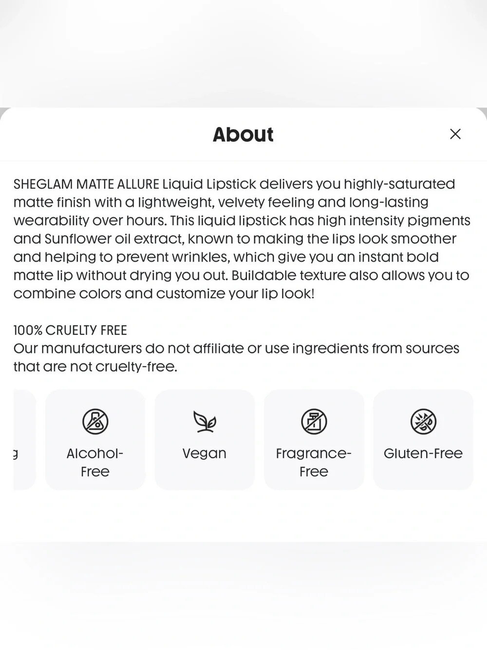 Sheglam matte allure